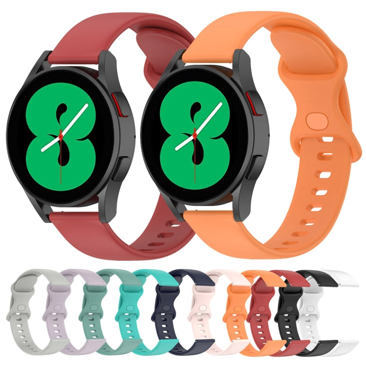 Cinturino in silicone tinta unita con fibbia a farfalla da 20 mm, For Samsung Galaxy Watch4 Classic 42mm, For Samsung Galaxy Watch Active 2