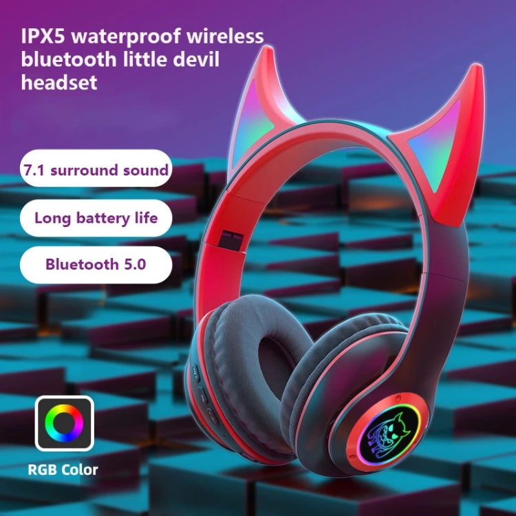 STN25 Cuffie Devil Ear per bambini con microfono Cuffie wireless Musica leggera incandescente Regali di Natale con scatola