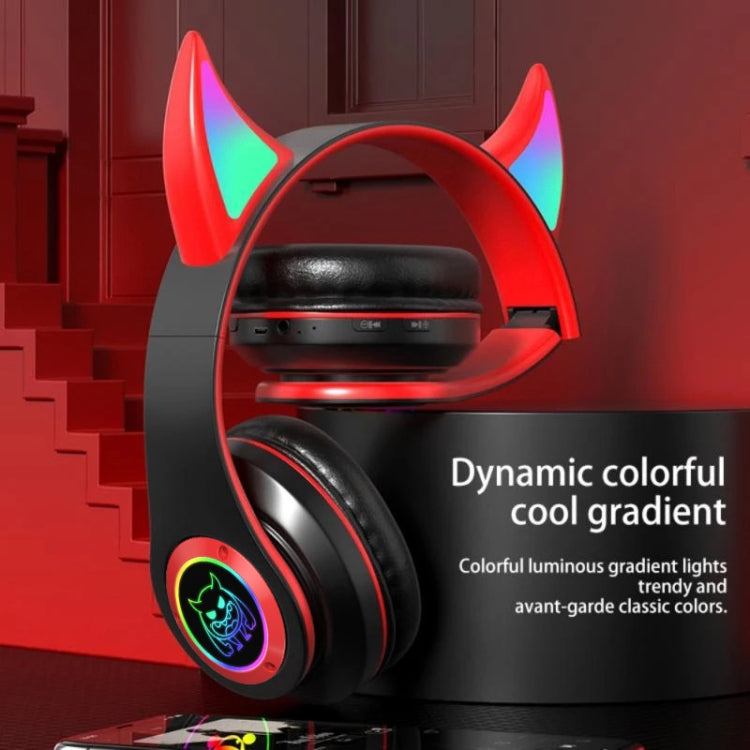 STN25 Cuffie Devil Ear per bambini con microfono Cuffie wireless Musica leggera incandescente Regali di Natale con scatola