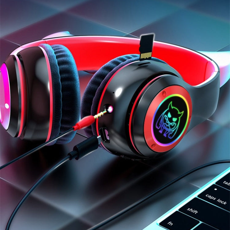 STN25 Cuffie Devil Ear per bambini con microfono Cuffie wireless Musica leggera incandescente Regali di Natale con scatola