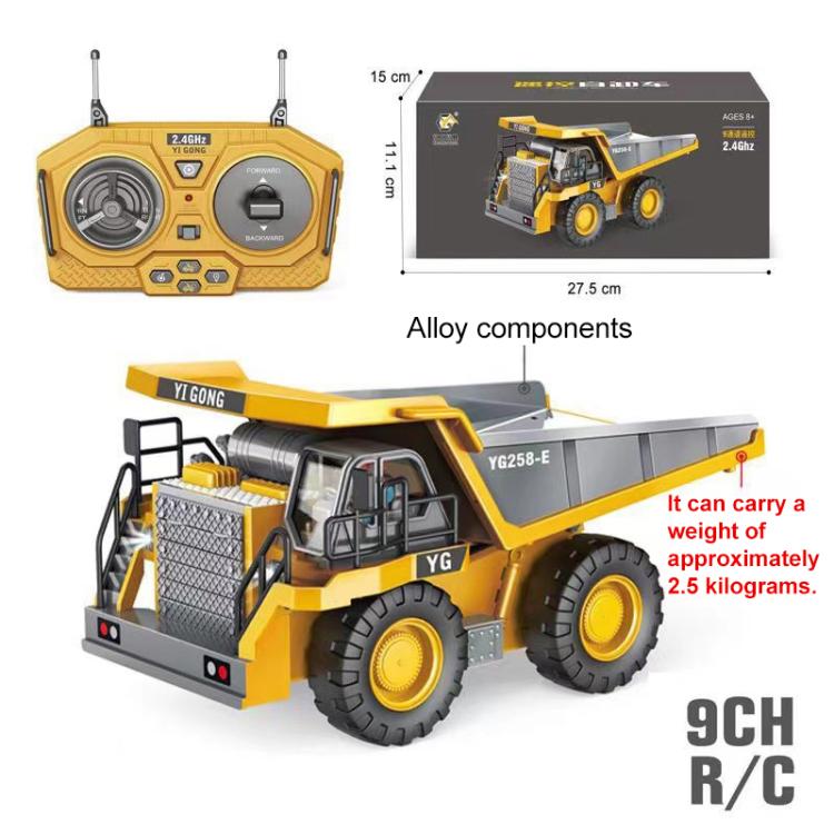 MoFun 1048 2.4G telecomando a nove canali veicolo da costruzione per carichi 1:24 dumper per camion da miniera multifunzione, 1048