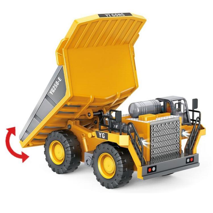 MoFun 1048 2.4G telecomando a nove canali veicolo da costruzione per carichi 1:24 dumper per camion da miniera multifunzione, 1048