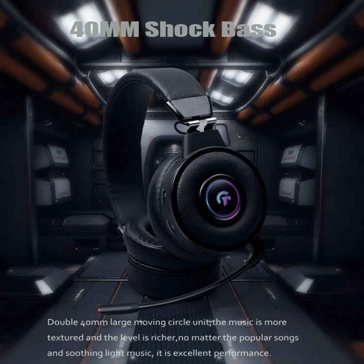 Cuffie da gioco luminose RGB wireless Bluetooth Kingkong con supporto microfono TF/radio FM