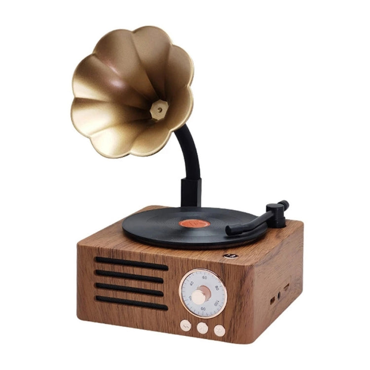 Altoparlante da tavolo audio wireless retrò Bluetooth atomico in vinile T15, Wood Color