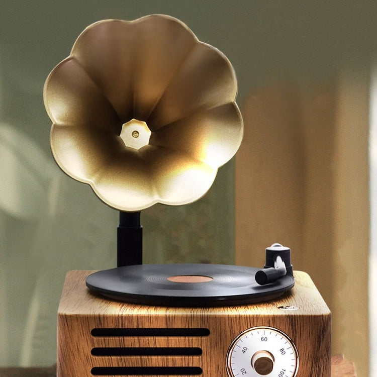 Altoparlante da tavolo audio wireless retrò Bluetooth atomico in vinile T15, Wood Color