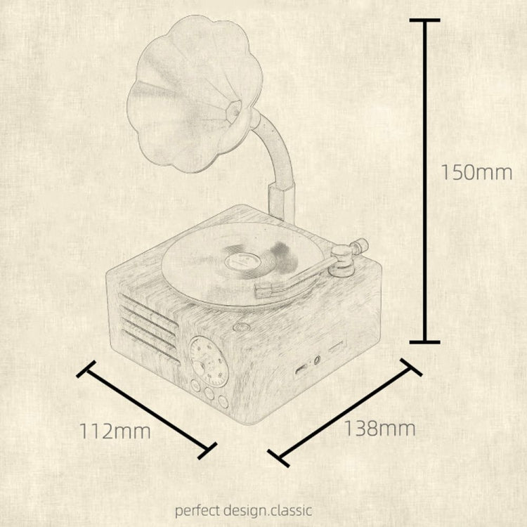 Altoparlante da tavolo audio wireless retrò Bluetooth atomico in vinile T15, Wood Color