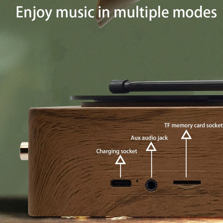 Altoparlante da tavolo audio wireless retrò Bluetooth atomico in vinile T15, Wood Color