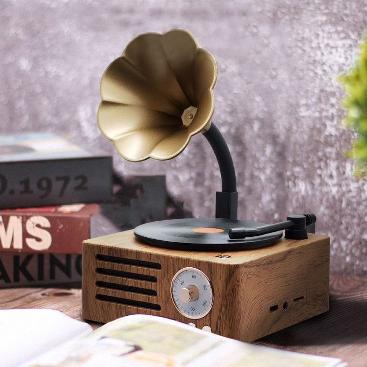 Altoparlante da tavolo audio wireless retrò Bluetooth atomico in vinile T15, Wood Color