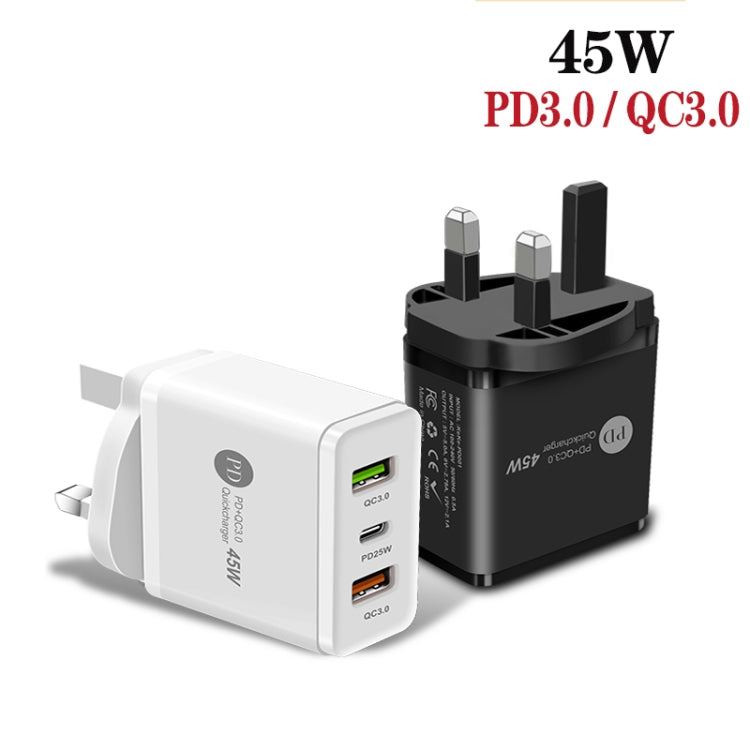 45 W PD3.0 + 2 x QC3.0 Caricatore rapido multiporta USB, spina UK, UK Plug