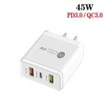 Caricabatterie PD 25W + 2 porte USB QC3.0 con cavo Micro USB