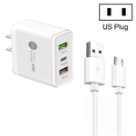 Caricabatterie PD 25W + 2 porte USB QC3.0 con cavo Micro USB