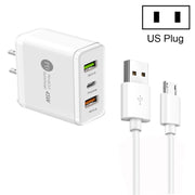 PD25W da 45 W + 2 caricatori multiporta USB QC3.0 con cavo da USB a micro USB, spina USA, US Plug + USB to Micro USB Cable