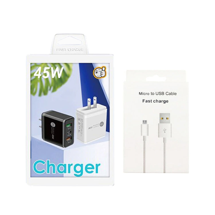 Caricabatterie PD 25W + 2 porte USB QC3.0 con cavo Micro USB