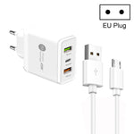 Caricabatterie 45W PD + 2 porte USB QC3.0 con cavo Micro USB