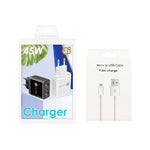 Caricabatterie 45W PD + 2 porte USB QC3.0 con cavo Micro USB