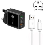 Caricabatterie PD 25W + 2 porte USB QC3.0 con cavo Micro USB