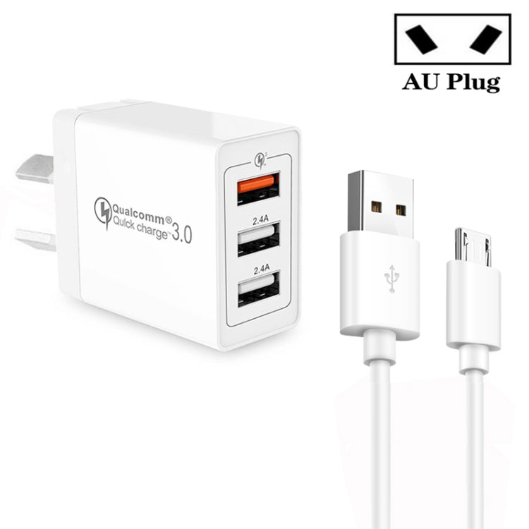 Caricabatterie rapido 30W QC3.0 con cavo Micro USB AU
