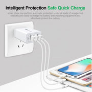 SDC-30W QC3.0 USB + 2 porte USB 2.0 Caricatore rapido con cavo da USB a micro USB, spina AU, with Micro USB Cable, AU Plug