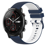 Cinturino in silicone bicolore a scacchi da 22 mm, For Amazfit 2 Stratos