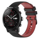 Cinturino in silicone bicolore a scacchi da 22 mm, For Amazfit 2 Stratos