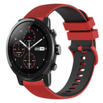 Cinturino in silicone bicolore a scacchi da 22 mm, For Amazfit 2 Stratos