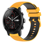 Cinturino in silicone bicolore a scacchi da 22 mm, For Amazfit 2 Stratos