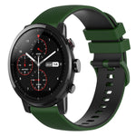 Cinturino in silicone bicolore a scacchi da 22 mm, For Amazfit 2 Stratos