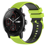 Cinturino in silicone bicolore a scacchi da 22 mm, For Amazfit 2 Stratos