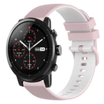 Cinturino in silicone bicolore a scacchi da 22 mm, For Amazfit 2 Stratos