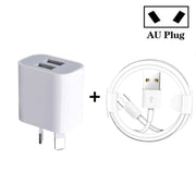 Mini caricatore USB a doppia porta con cavo dati da USB a micro USB, spina AU, AU Plug + Micro USB Cable