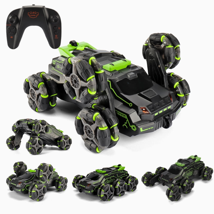 MoFun JC03 2.4G auto acrobatica a sei ruote con telecomando braccio oscillante a 360 gradi senza auto con telecomando a spruzzo ad angolo morto, MoFun JC03 (Green)