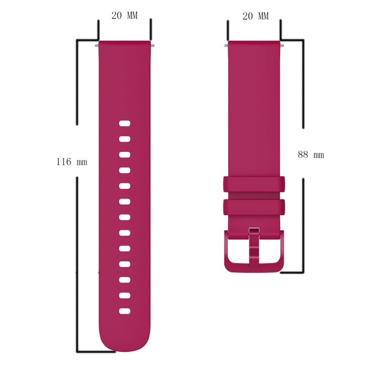 Cinturino in silicone morbido tinta unita da 20 mm, For Garmin Vivomove Sport, For Garmin Venu 2 Plus