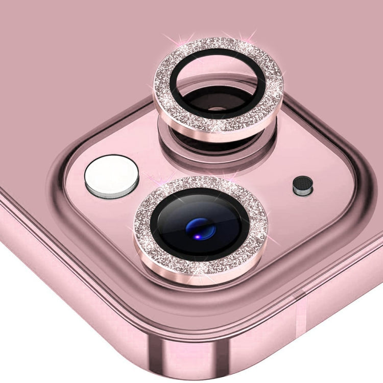 ENKAY Pellicola in vetro temperato con lente posteriore glitterata in lega di alluminio per iPhone 13/13 mini, For iPhone 13