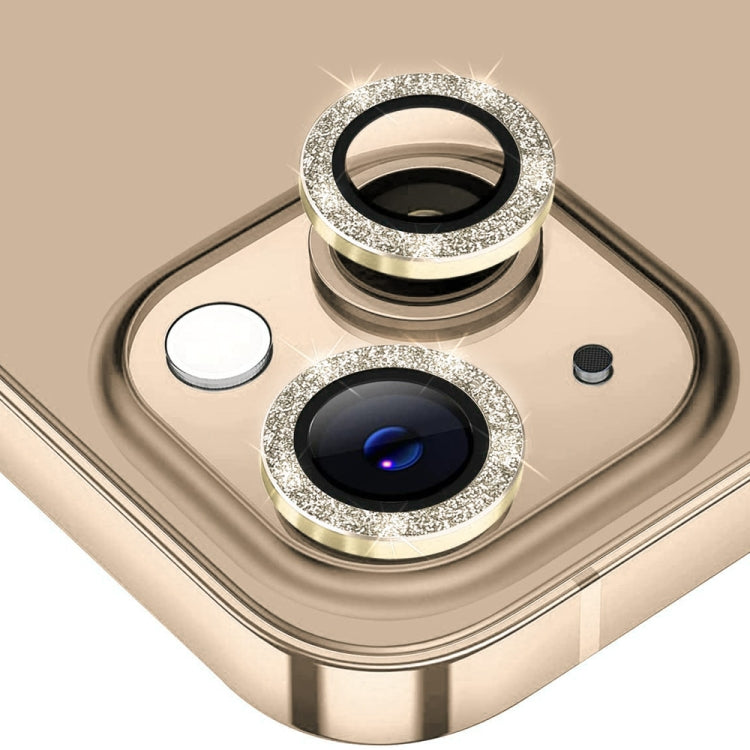 ENKAY Pellicola in vetro temperato con lente posteriore glitterata in lega di alluminio per iPhone 13/13 mini, For iPhone 13