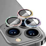 ENKAY Pellicola in vetro temperato con lente posteriore glitterata in lega di alluminio per iPhone 14 Pro / 14 Pro Max, For iPhone 14 Pro / 14 Pro Max