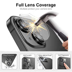 ENKAY 9H Pellicola in vetro temperato per lente posteriore in lega di alluminio per iPhone 14/14 max, For iPhone 14 / 14 Plus