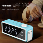 AEC K5 Mirror Alarm Clock Altoparlanti Bluetooth con supporto luce LED TF / FM
