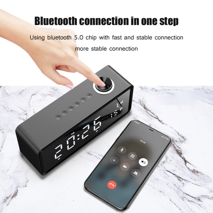 AEC K5 Mirror Alarm Clock Altoparlanti Bluetooth con supporto luce LED TF / FM