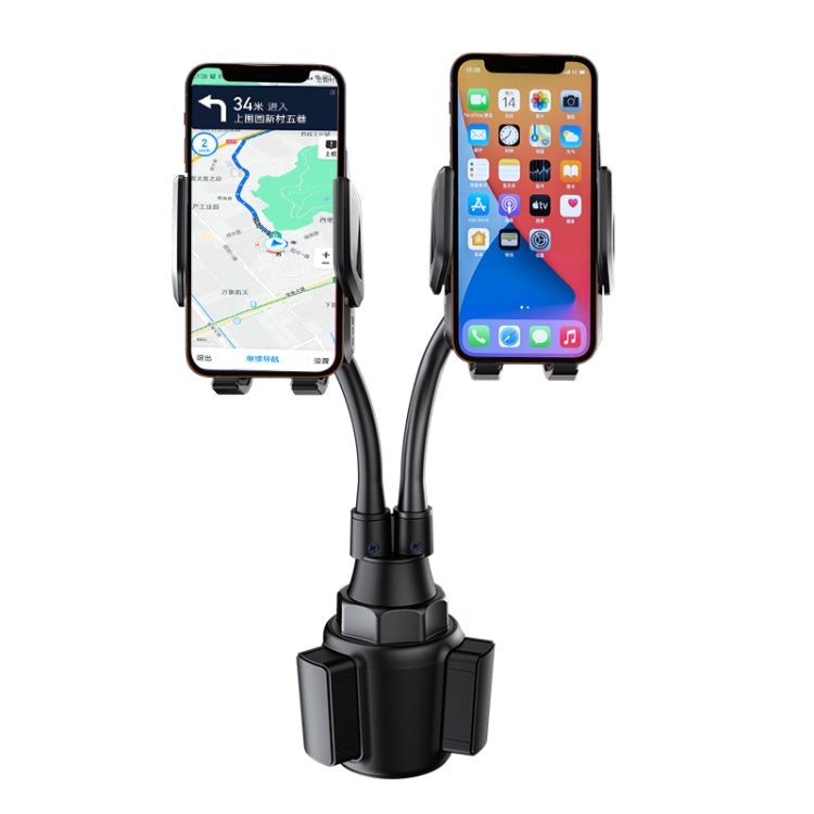 A080 + X908 Staffa per culla regolabile con doppio supporto per telefono cellulare per tazza da auto, A080+X908