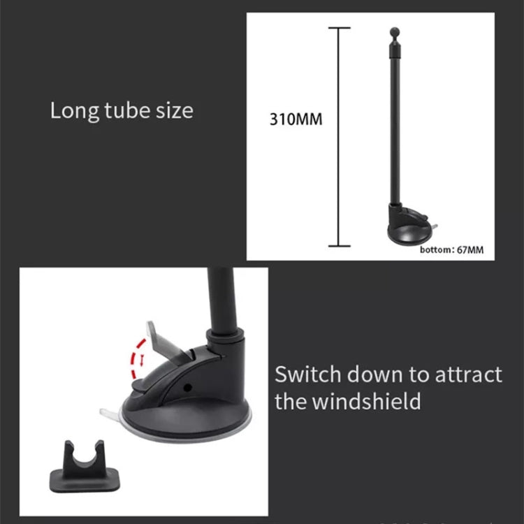 A190 + X35 Supporto per telefono per auto Supporto per ventosa per parabrezza Supporto per braccio lungo pieghevole, A190+X35