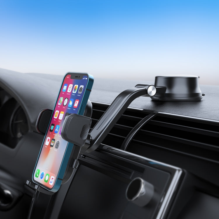 A190+X157 Supporto per telefono per auto Supporto per cruscotto Supporto a ventosa Braccio a morsetto retrattile, A190+X157