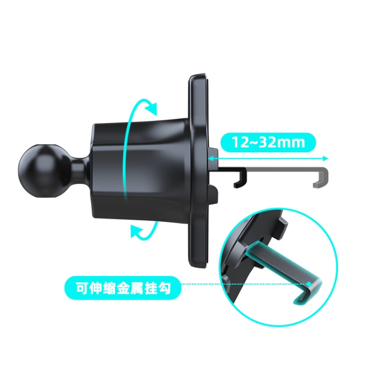 A190+X158 Supporto per telefono da auto con mini gancio per bocchetta dell'aria, A190+X158