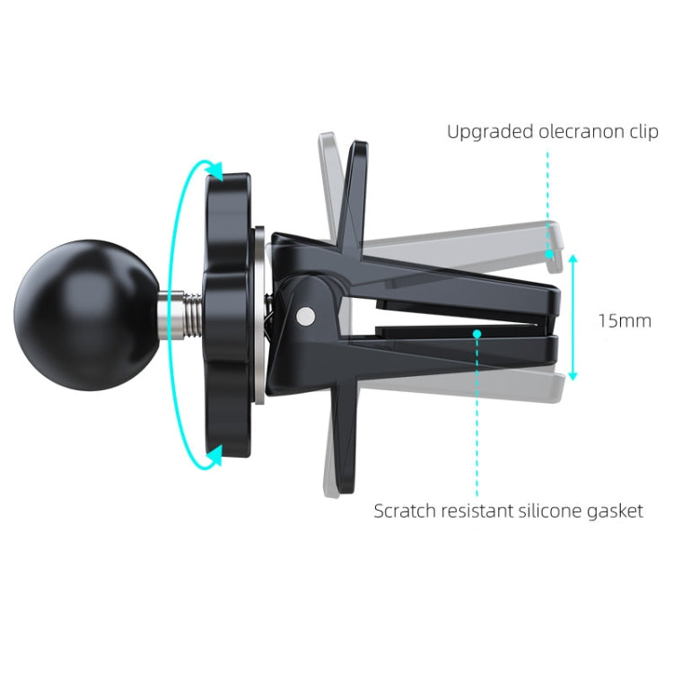 A190+X901 Supporto per telefono per auto Supporto per presa d'aria Supporto per clip di regolazione con manopola coassiale, A190+X901