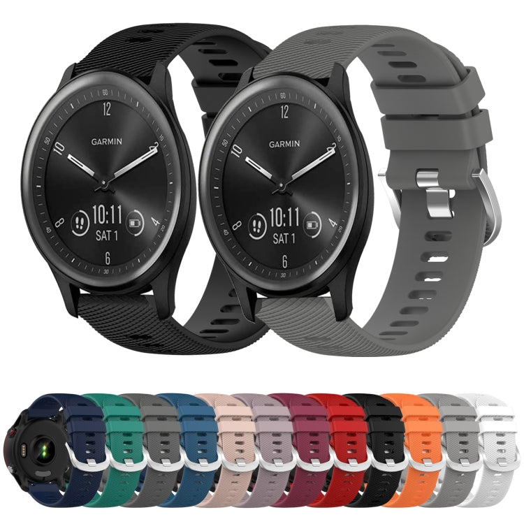 Cinturino in silicone morbido tinta unita da 20 mm, For Garmin Vivomove Sport, For Garmin Venu 2 Plus