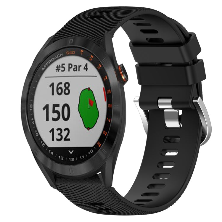 Cinturino in silicone morbido tinta unita da 20 mm, For Garmin Approach S40, For Garmin Forerunner 158