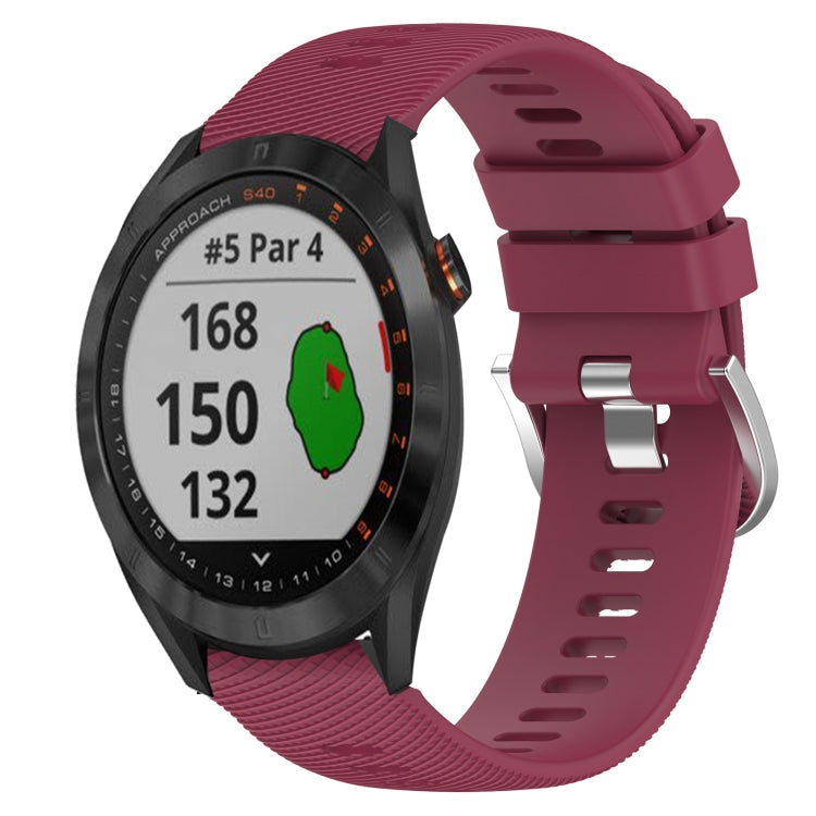 Cinturino in silicone morbido tinta unita da 20 mm, For Garmin Approach S40, For Garmin Forerunner 158