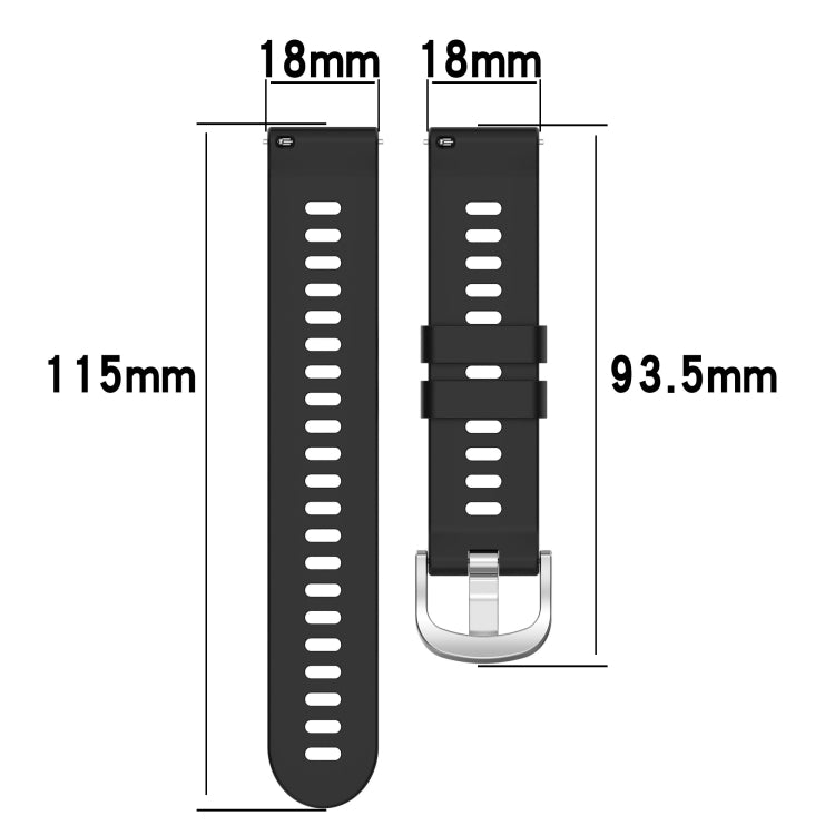 Cinturino in silicone tinta unita da 18 mm, For Garmin Vivomove 3S, For Garmin Vivoactive 4S