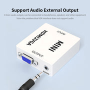 Adattatore convertitore digitale audio video JSM Mini Size HD 1080P da HDMI a VGA, HDMI to VGA