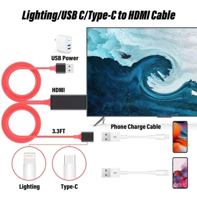 Adattatore per cavi HDMI 1080P Cavo da USB a HDTV, dongle USB maschio + USB femmina a HDMI maschio Cavo di mirroring HDTV 1080P per telefono/pad e altro ancora Steaming Sharing