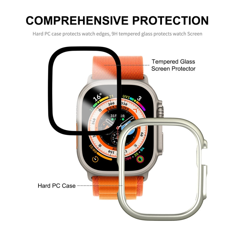 Per Apple Watch Ultra 49mm ENKAY Custodia per PC 2 in 1 + Pellicola in vetro temperato 9H a copertura totale